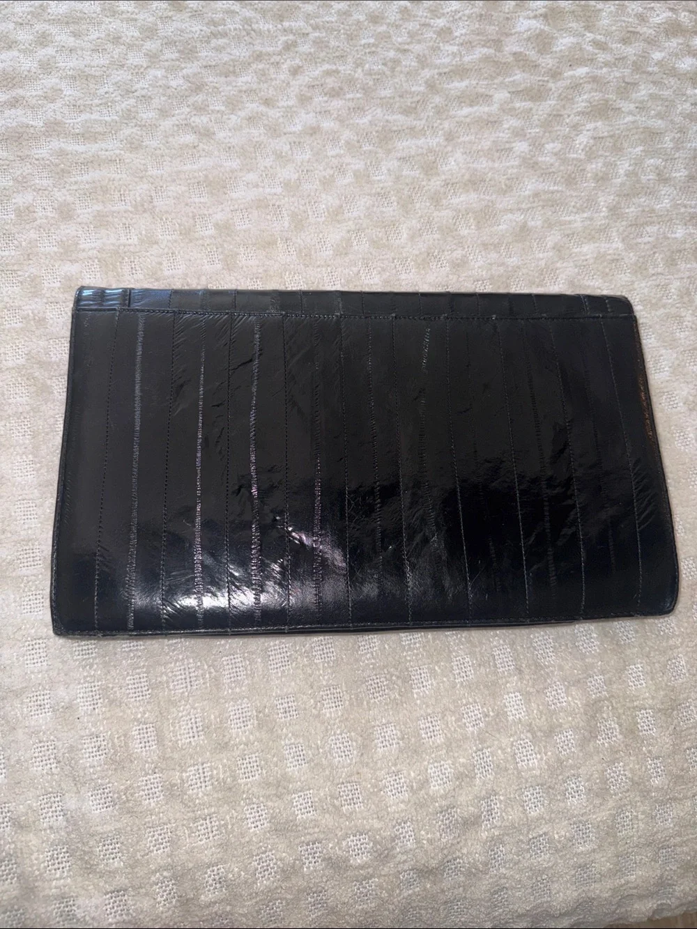 Black Patent Leather Women's Clutch Wallet